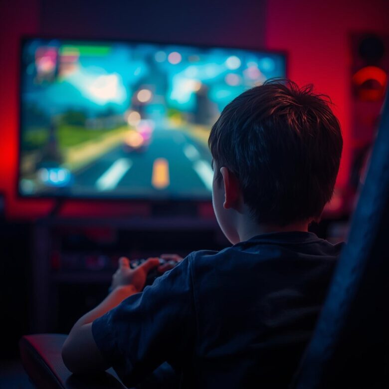 テレビゲーム　ビデオゲーム　ゲーム　子供　熱中