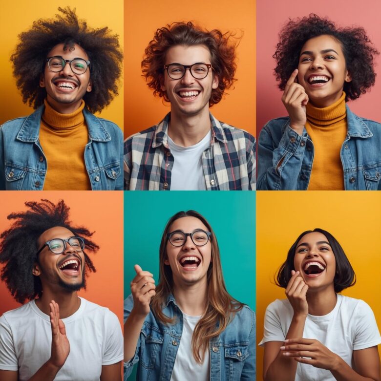 人間　笑顔　男　女　笑う　健康